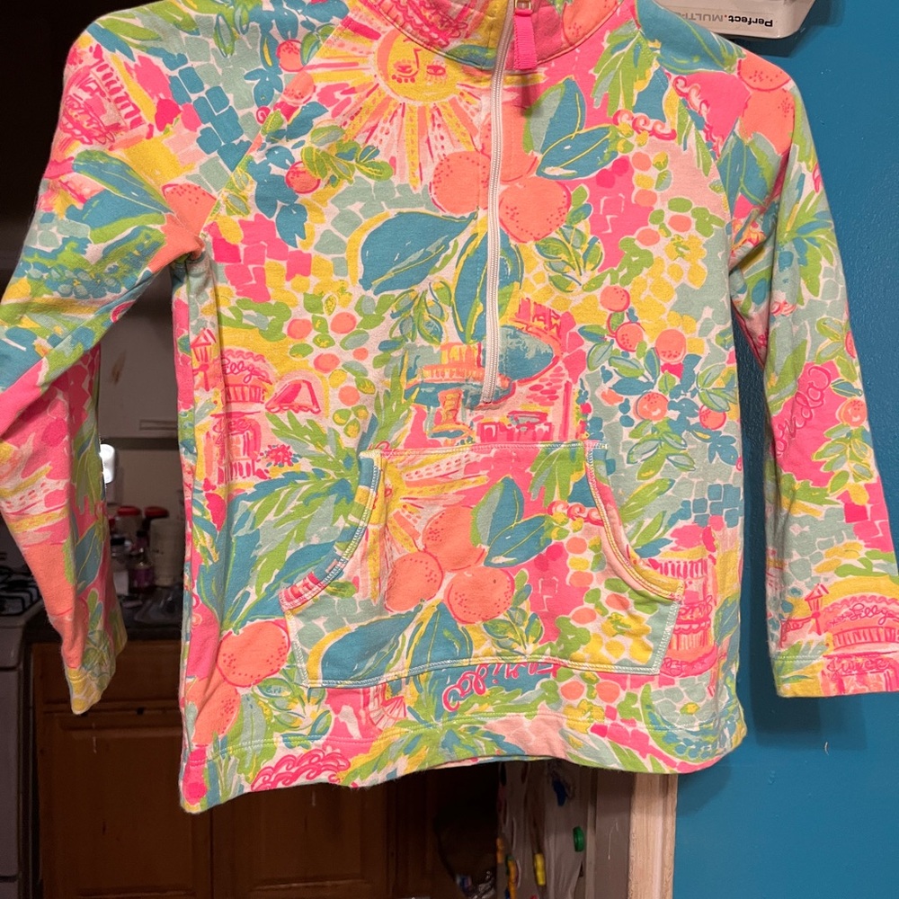 Lilly Pulitzer Pink and Blue Kids Swim Rashguard - Picture 14 of 17